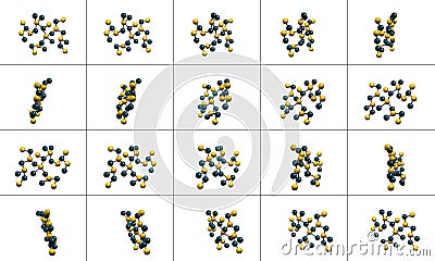 Chemical Compound Structure of Molecules Stock Photo