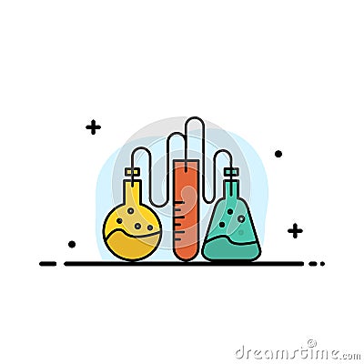 Chemical, Dope, Lab, Science Business Flat Line Filled Icon Vector Banner Template Vector Illustration