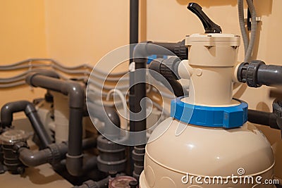 Chemical dosing for feed to HRSG boiler Heat recovery steam generator for keep quality of steam. Stock Photo