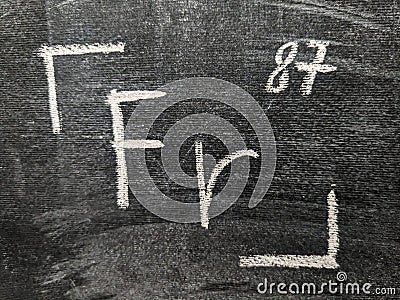 The chemical element francium with a serial number from the periodic table. Chalk drawing. Stock Photo