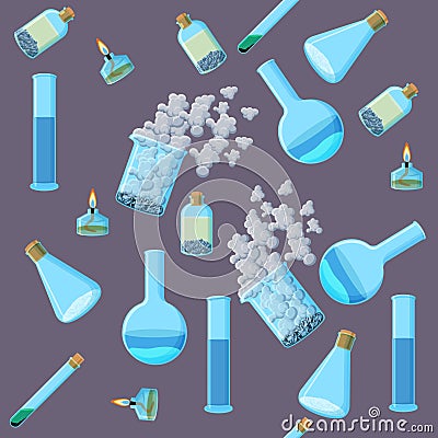 Chemical equipment seamless pattern. Vector Illustration