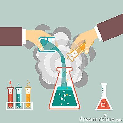 Chemical experiment illustration Vector Illustration