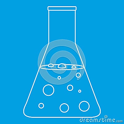 Chemical flask icon, outline style Vector Illustration