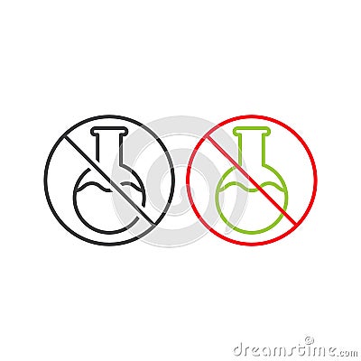 Chemical free,no preservative, no additive sign. Vector icon template Vector Illustration