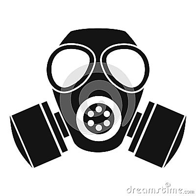 Chemical gas mask icon, simple style Vector Illustration