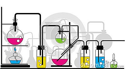 Chemical glassware Vector Illustration