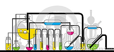 Chemical glassware Vector Illustration