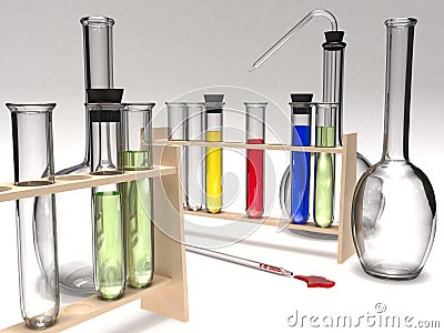 Chemical glassware Stock Photo