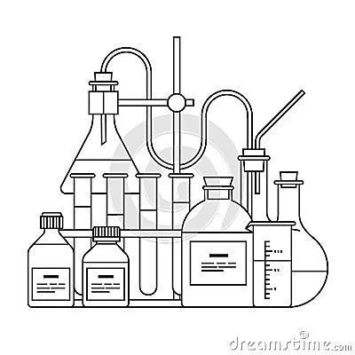 Chemical glassware icon Vector Illustration