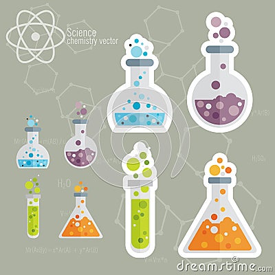 Chemical Icon set with background Vector Illustration