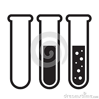 Chemical icon, test tube icon Cartoon Illustration