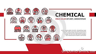 Chemical Industry Production Landing Header Vector Vector Illustration