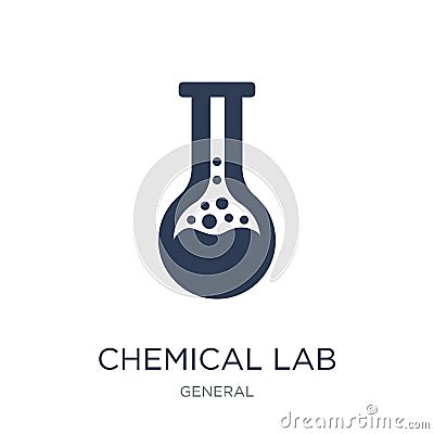 chemical lab icon. Trendy flat vector chemical lab icon on white Vector Illustration