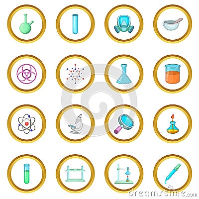 Chemical lab icons circle Vector Illustration