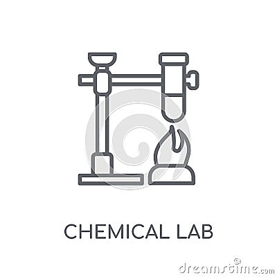 chemical lab linear icon. Modern outline chemical lab logo conce Vector Illustration