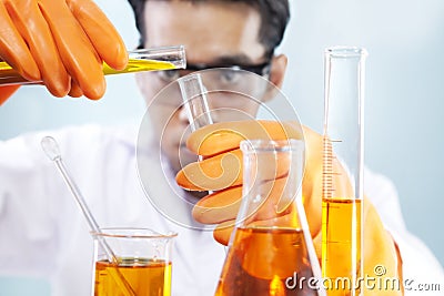 Chemical lab research Stock Photo