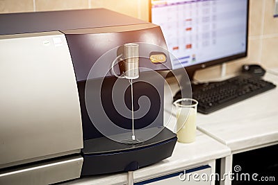 Chemical laboratory devices for substance analysis Stock Photo