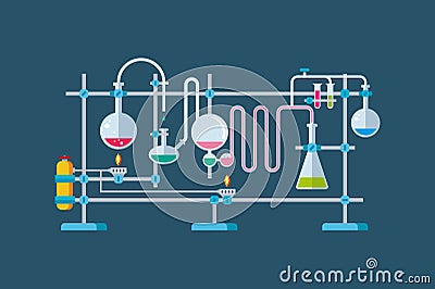 Chemical Laboratory Equipment Objects with a Vector Illustration