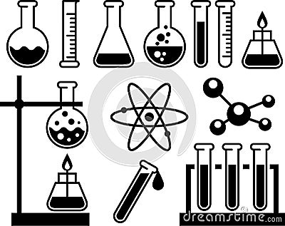 Chemical laboratory equipment Vector Illustration