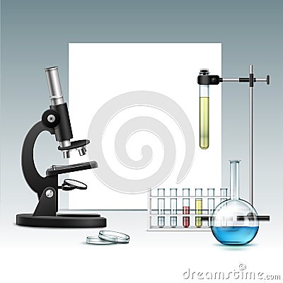 Chemical laboratory equipment Vector Illustration