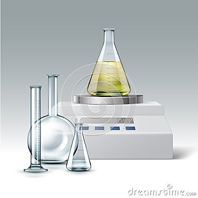 Chemical laboratory equipment Vector Illustration