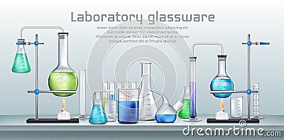 Chemical laboratory experiment cartoon vector Vector Illustration