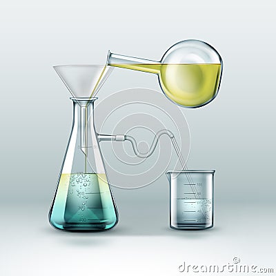 Chemical laboratory experiment Vector Illustration