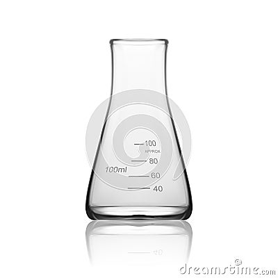 Chemical Laboratory Glassware Or Beaker. Glass Equipment Empty Clear Test Tube Vector Illustration