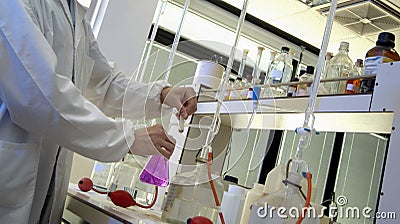 Chemical laboratory - technician at work performing an instrumental test Stock Photo