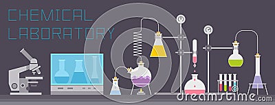 Chemical Laboratory Vector Illustration