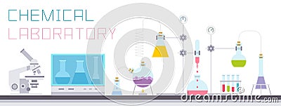 Chemical Laboratory Vector Illustration