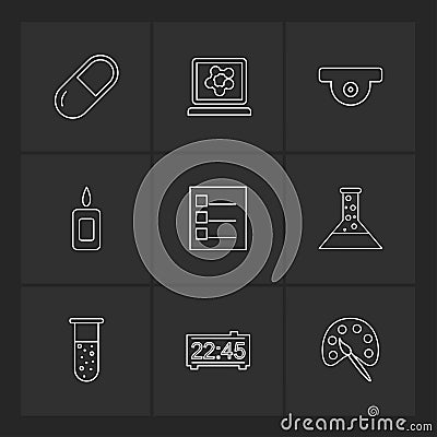 chemical , madical , lab, science , beaker , testtube , flask Vector Illustration