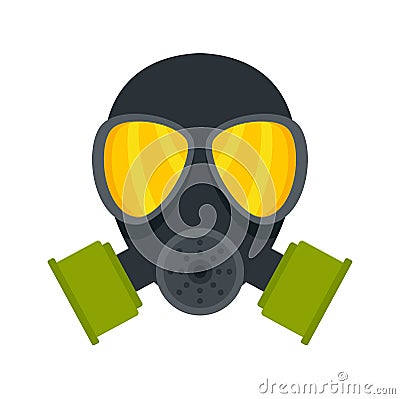 Chemical mask icon flat isolated vector Vector Illustration