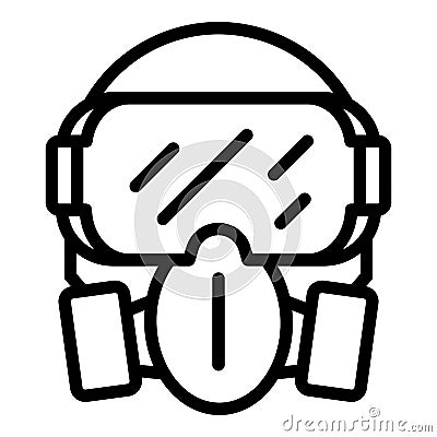 Chemical mask icon, outline style Vector Illustration