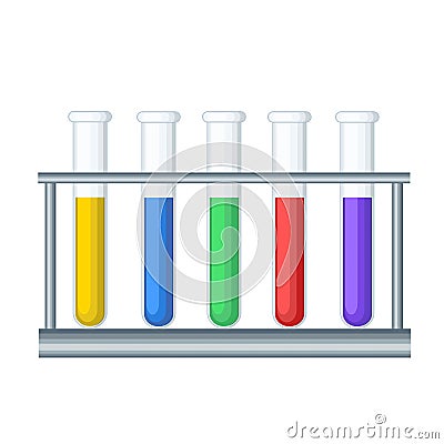 Chemical medical test tube with color liquid Vector Illustration