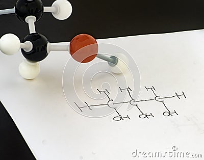 Chemical model and formula used for demonstration,research and educational purposes Stock Photo