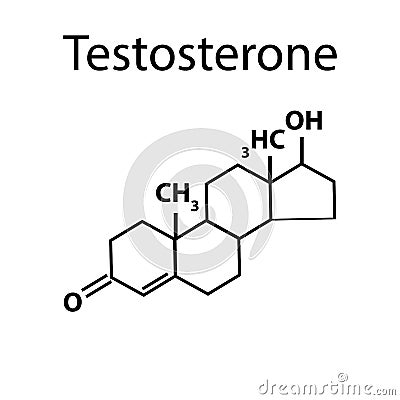 The chemical molecular formula of the hormone testosterone. Male sex hormone. Infographics Vector illustration Vector Illustration