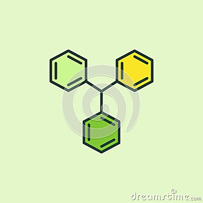 Chemical Molecule with three Hexagons vector Chemistry colored icon Vector Illustration