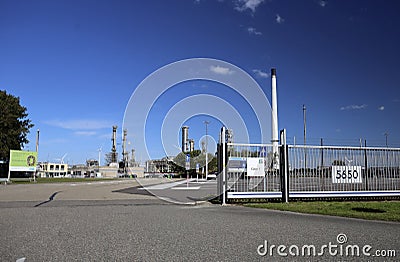Chemical plant of Gunvor in the botlek harbor of Rotterdam Editorial Stock Photo