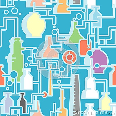 Chemical plant seamless Vector Illustration