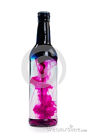 The chemical reagent in a transparent bottle Stock Photo