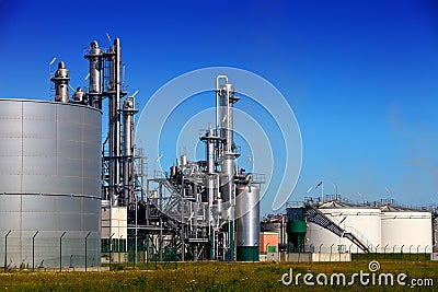 Chemical refinery and tank farm Stock Photo