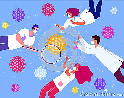 Vaccine discovery concept. Vector Illustration