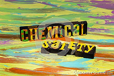 Chemical safety education hazmat sign hazardous materials handling Stock Photo