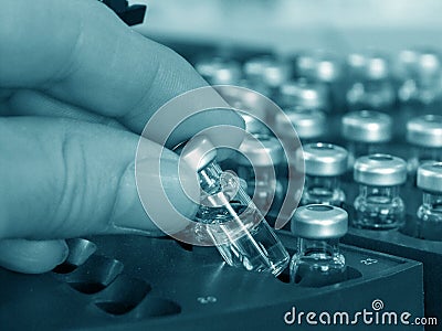 Chemical sample analysis Stock Photo