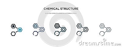 Chemical structure icon in different style vector illustration. two colored and black chemical structure vector icons designed in Vector Illustration