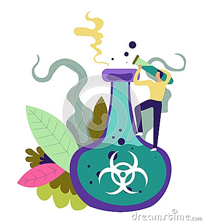 Chemical substance to save people and mankind vector Vector Illustration