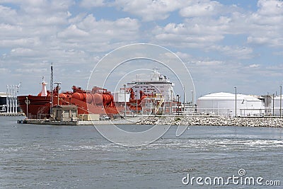 Chemical tanker ship alongside Port Tamps USA Editorial Stock Photo