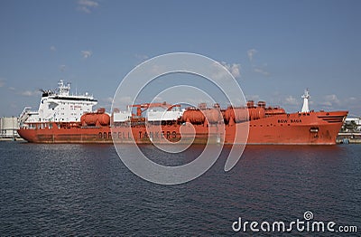 Chemical tanker ship alongside Port Tamps USA Editorial Stock Photo