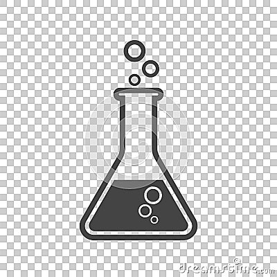 Chemical test tube pictogram icon. Chemical lab equipment isolated on isolated background. Experiment flasks for science Vector Illustration